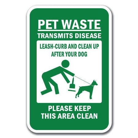 Signmission 18 in Height, 0.12 in Width, Aluminum, 12" x 18", A-1218 Pet-Animal - TransDis A-1218 Pet-Animal - TransDis